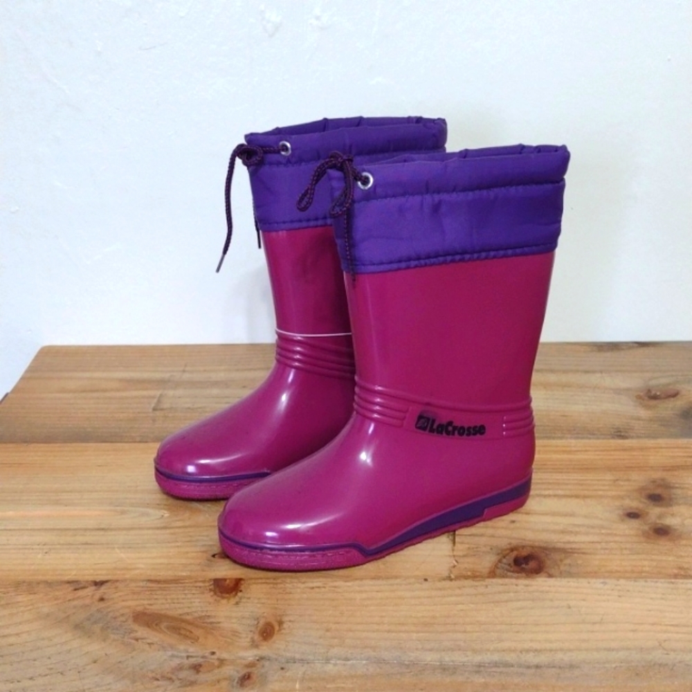 LaCrosse Vintage Pink & Purple Waterproof Slip Resistant Snow Boots NWT Liner